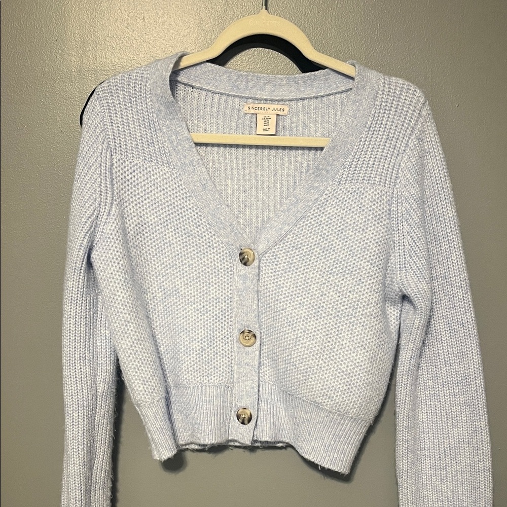 Sincerely Jules Light Blue Knit Cardigan